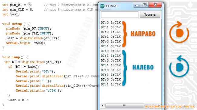 Принцип работы энкодера KY-040 Принцип работы энкодера KY-040